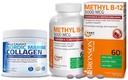 Bronson Marine Collagen Peptides Hydrolyzed Protein Powder + Methyl B12 5000 mcg Vitamin B12 Methylcobalamin