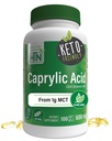 Health Thru Nutrition Caprylic Acid 600mg 100 Softgels | C8 Octanoic Acid from Pure 1g MCT Oil | Non-GMO & Soy Free | Support Healthy Digestive and Intestinal Health | Keto Friendly