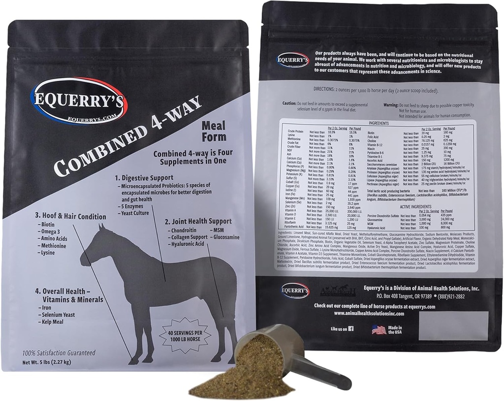 Equery's couple RX 40 feedings for 1000 lb Horse, 5lb. 爱克瑞的组合RX 40 饲料为1000 lb Horse, 5lb.