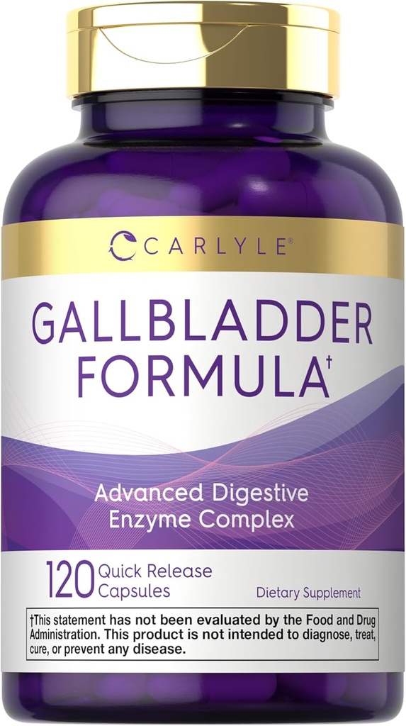 Suplemento de carlyle Gallbladder | 120 cápsulas de liberación rápida | Complexo Enzime completo | Non-GMO & Gluten Fórmula libre