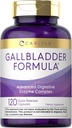 Carlyle Gallbladder gehigarria | 120 argitalpen azkarreko kapsulak | Enzyme konplexu osoa | GMO eta Gluten Free Formula