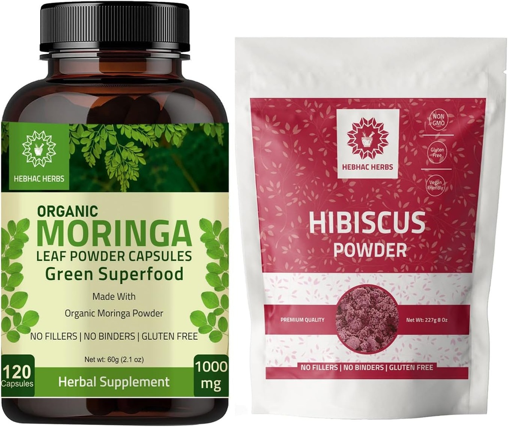 Organ Moringa Capsules 120 Capsules 1000mg Hibiscus Powder 227g