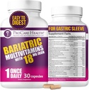 ProCare Health Bariatric Multivitamine with Iron 18mg (30 Easy to Swallow Capsules) - Post Op Bariatric Vitamin for Gastric Bypass Pills - Must Hakes for Sleeve Patients (1 Month Supply)
