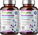 biophix B-3 nikotinamid 500 mg 180 Caps 2 paket - nikotinski amid niacin naravna formula vitaminov brez flush - podpira zdravje kožnih celic