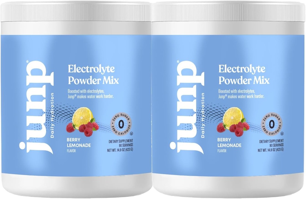 JUNP Electrolytes proszek No Sugar No Carbs - Świeże lemoniady Berry Keto Drink Mix - Potasu i soli Electrolyte Hydration Proszek Zero Calorie Cukier wolny Electrolyte Proszek, 90 Słupki (Opakowanie 2)
