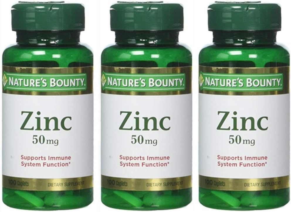 Nature 's Bounty Zinek 50 mg Caplets 100 ea (Balení po 3)