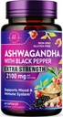 Ashwagandha 2,100 mg - Ashwagandha supplements for Women in Veggie Capsules with Powder " Root Extract, Black Pepper for High Absorption, Plant Based, Non-GMO, Bottled in the USA - 60 Veggie Capsules
