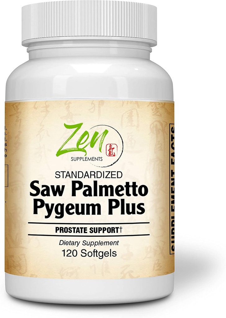 Saw Palmetto & Pygeum Plus - Prostate Support Supplement for Prostate & Urinary Tract Health Including Frequent Urination, Beta-Sitosterol Supports DHT Blocker for Hair Loss Prevention 120-Softgel