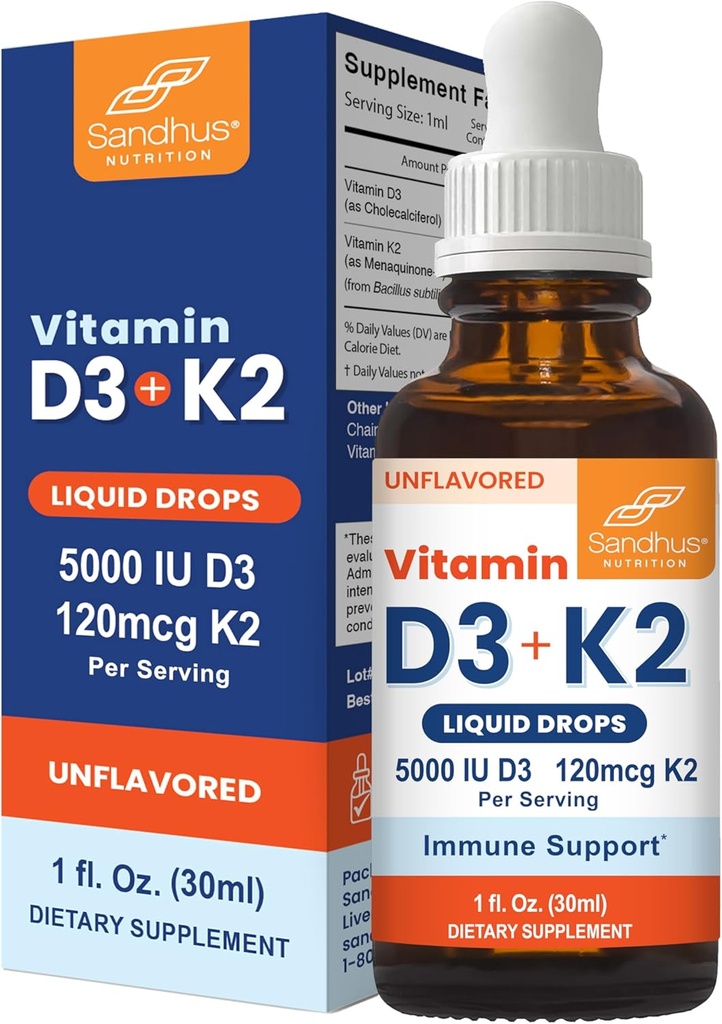 Sandhu 's vitamin D3 K2 Dryps til voksne
