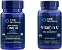 Life Extension Super Ubiquinol CoQ10 60 Softgels og C-vitamin & Bio- Quercetin Phytosome 250 tabletter Bundle til hjerte, cellulær energi, immunforsvar & Samlet sundhedsstøtte