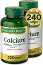 Nature's Bounty Plastic 1200 m Vitamin D3 ilə - Bone Health Softgels, Cila və Vitamin D Supplement, 120 Ct (2-Pack)