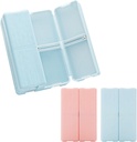 Small Daily Pill Organizer (2 Pack), 7 Compartents Magnetic Pill Organizer Travel Pill Box Portable Pill Case for Purse Dustproof Medicine Vitamin Box, Fish Oil and Supplement Box (Blue, Pink)
