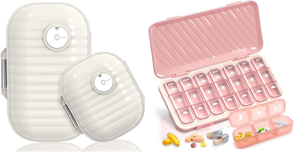 Travel Pill Organizer, 7 Day & Pill Organizer 3 Times Egy nap, 7 Day Pill Box - Globeals Weekly Pill Organizer Daily Medicine Container Dispenser Case for Vitamin Fish Oil Supplement
