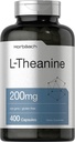 Horbäach L Theanine 124; 200mg 124; 400 Capsules 12.4; Nilai Ukuran 124; Non-GMO, Gluten Free Suplemen