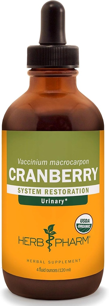 Herb Pharm Certified Organic Cranberry Extracto líquido para soporte de tracto urinario