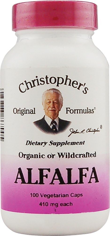Christopher의 Alfalfa - 410 mg - 100 채식 캡슐