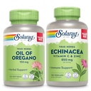 SOLARAY Oil of Oregano Softgels and Echinacea, VIT C & Zinc Immune Support Supplement - Oregano Oil and Echinacea Capsules w/Vitamin C 500mg Plus Bioflavonoids, Vegan, 60-Day Guarantee, 120ct/180ct