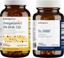 Metagenics Bundle - D3 5000 & EPA-DHA 720-120 D3 5000 bigunak laguntza, hezur eta bihotzaren osasunerako* - 120 Softgels of EPA-DHA 720 for Heart, Musculoskeletal & Immune System Health*