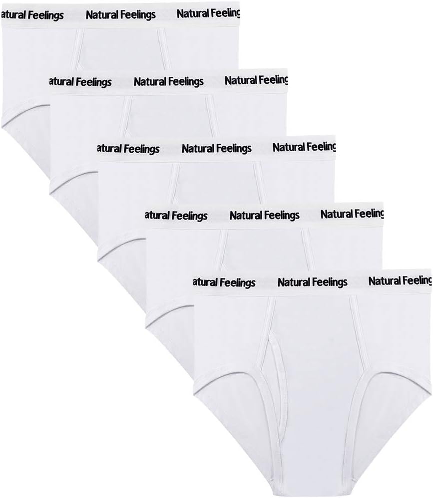 Natural Feelings Men's Briefs 내복 멀티팩 Mens Cotton Full Rise Briefs with Comfort Waistband S M L XL XXL ...