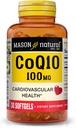 MASON NATURAL Co Q10 100 mg - Healthy Heart and Cellular Energy Production, Wspomaga zdrowie układu krążenia, 30 Softgels