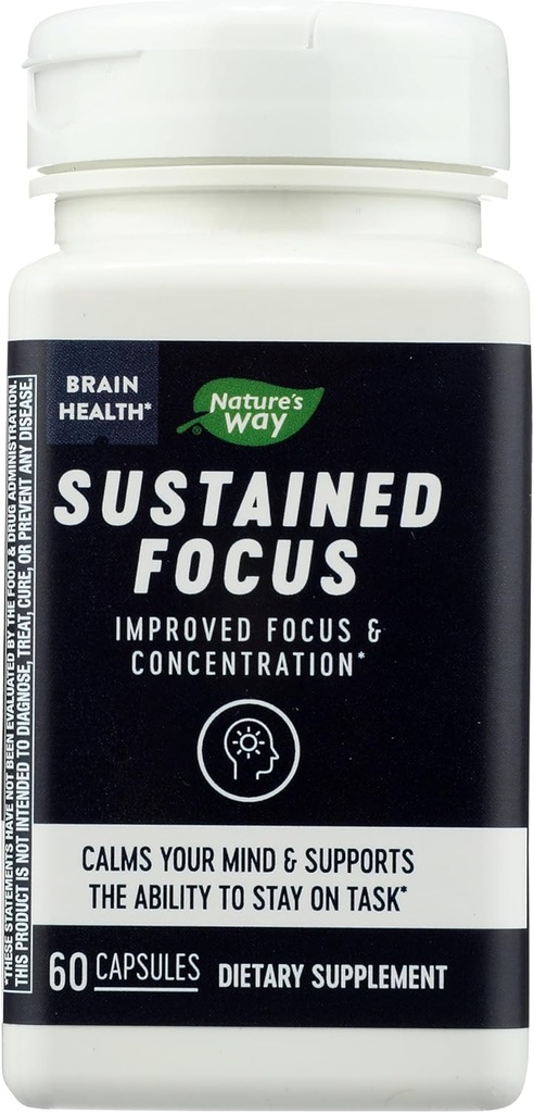 Nature 's Way Substained Focus, Improved Focus and Concentration *, 60 Kapsul