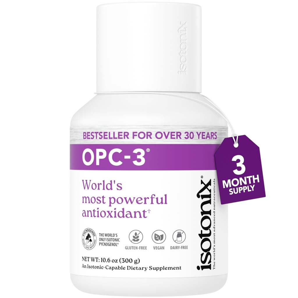 Isotonix OPC-3 Antioxidant Supplement - Pycnogenol, Grape Seed Extracts, Bilberry, Red Wine & Pine Bark Extracts - for Heart & Circulatory Support - Isotonic, Vegan, Gluten Free - 90 Servings