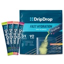DripDrop Hydration Packets - Sunburst Variety Pack - Single Serve Electrolytes Powder Drink Mix - Lemon Lime, Strawberry, Peach, Black Cherry - Non-GMO, Gluten Free, Vegan - 32 Sticks