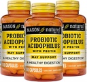 MASON NATURAL Probiotický Acidofilus, 150 denní zásobování, podporuje normální stravení s Pectin & Vápník, 100 tobolek (balení po 3)