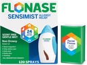 Flonase Sensimest Relief Nasal Spray - Non- Drowsy 24HR Long Lasting Allergy Relief dengan Fine, Scent- Free Mist - 120 Spray Plus Bonus Pack of Tonsses