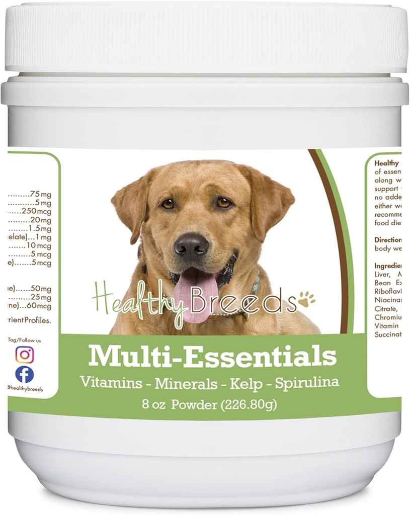 Egészséges Breeds Labrador Retriever, Arany, Multi- Essentials Powder for Dogs - egy Ideális kiegészítése Vitaminok, Ásványok és Antioxidánsok A Kutya - 8 oz