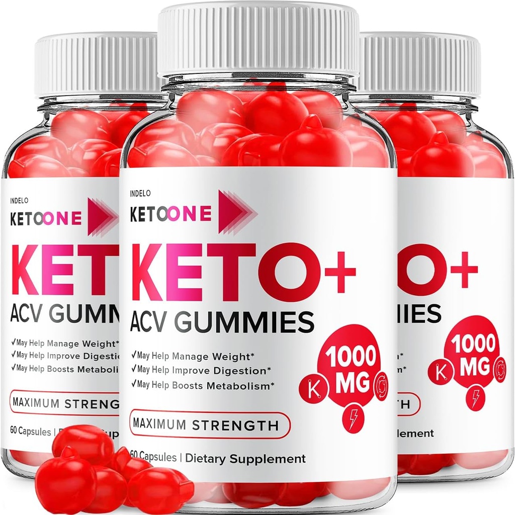 (3 Paket) Keto One Gummies Lanjutan Loss - ACV Maksimal Kekuatan, Keto One Keto Plus ACV Woight Management