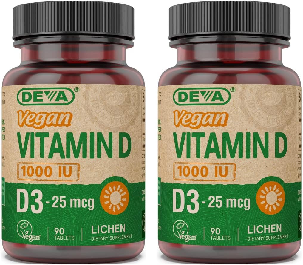 DEVA วิตามิน D3 Supplement - แท็บเล็ตวัน-ครั้งเดียวกับ IU 1000 IU - Coleccaliferol - Lilicen PageDerived - 90 แผ่นเล็ก 2 แพ็ก
