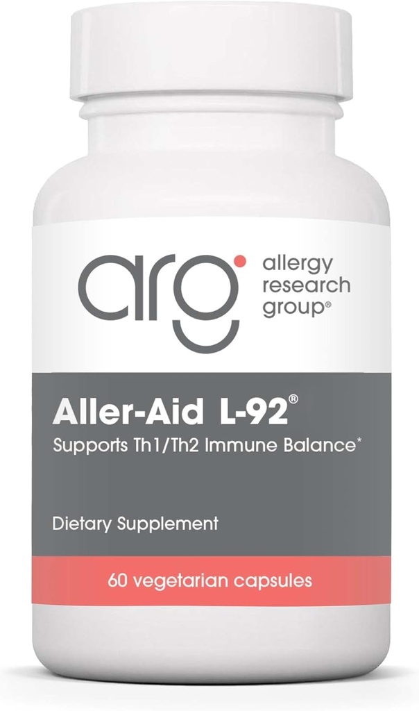 Allergy Research Group Aller- Aid L92 Supplement - med Lactobacillus Acidophilus, Indian Frankincense, Boswellinsyre, Vegetariske Kapsler - 60 Greve