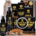 Ceenwes Upgraded Bart Grooming Kit - Conditioner, Öl, Brush, Comb, Balm, Scissors, Aufbewahrungstasche für Bart und Bart Trimmen, Perfect Men's Gift