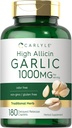 קרליל Garlic תוסף 1000mg | 180 Caplets | Odorless Pills
