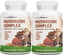 Chất dinh dưỡng của Herbal Mushroom complex 700mg đến400mg. 5 Loài nấm mạnh mẽ nhất - Sư tử Mane, Reishi, Chaga, Maitake, Shiitake - Hỗ trợ sức khỏe Immune, sức khỏe não không thiên vị để nhớ và tập trung