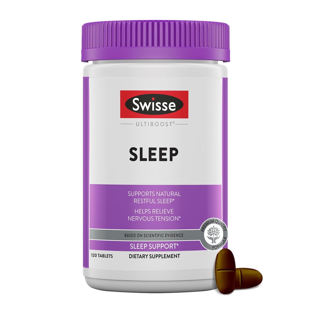 Swisse Sleep Valerian Root Capsules | Valerian Root Extract + Magnesium + Licorice + Hops | Melatonin Free Herbal Sleep Supplement | Helps Relieve Nervous Tension | 120 Tablets