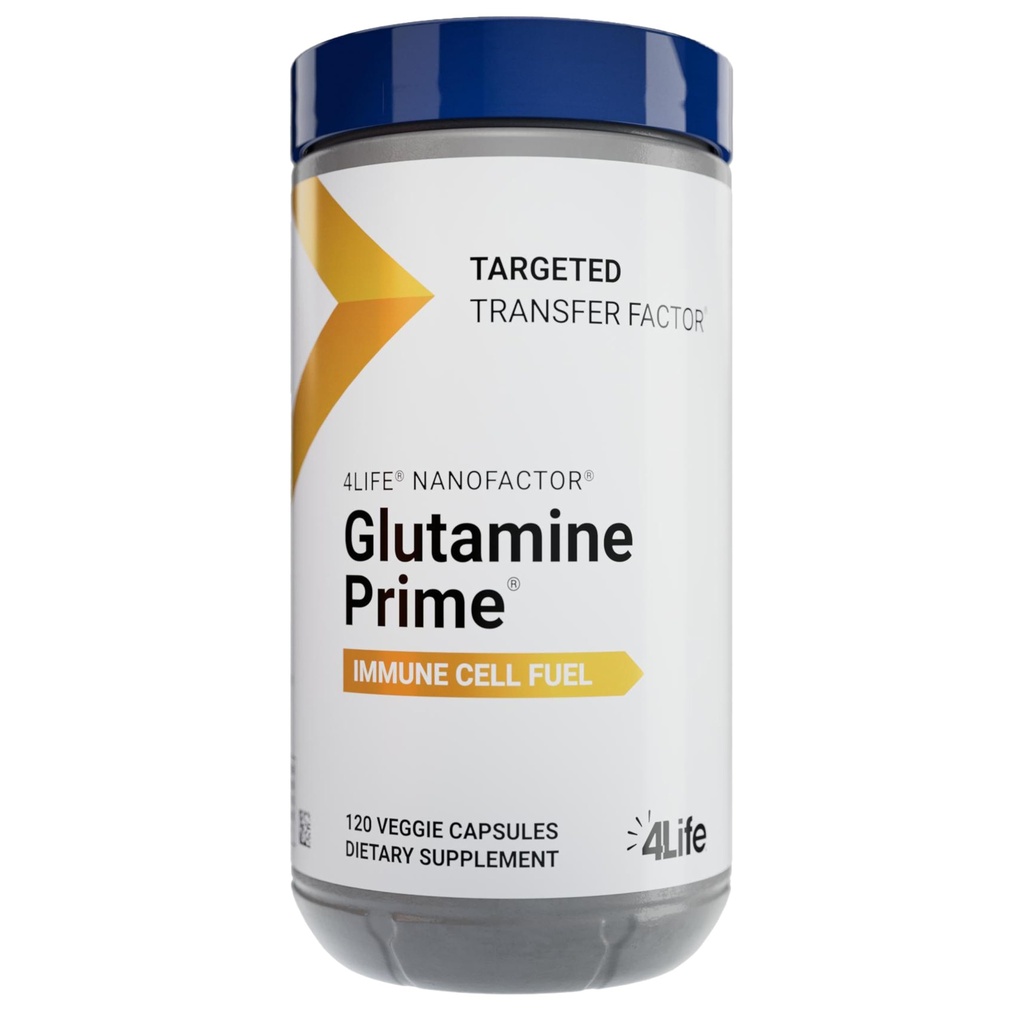 4Life Targeted Transfer Factor Glutamine Prime Immune Support, 120 Capsules | L-Glutamine, NanoFactor colostrum, L-Arginine, Cysteine, Amino acids, Immune cell energy, Cellular wellness, Lipoic Acid