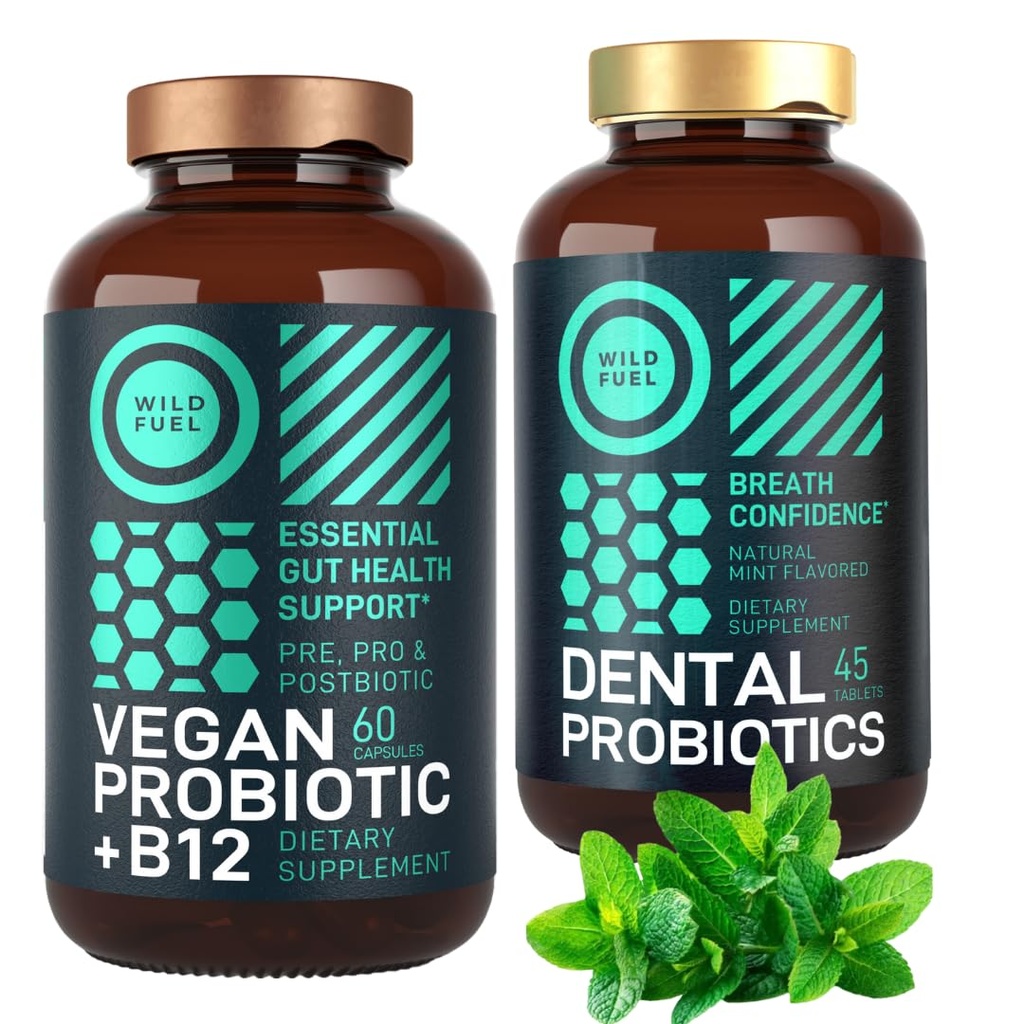 Vegan Probiotic Plus B12 and Oral Probiotic Mint Enhanced Probiotic Bundle