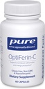 Encapsulations pures OptiFerin-C - pour les globules rouges et l'énergie - Soutien à l'absorption de fer - Supplément énergétique* - Vitamine C enrichie - Sans gluten et sans OGM - 60 capsules