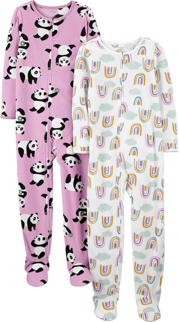 Paprasti juokeliai Carter 's Girls' 2-Pack Loose- fit Felece Footed Pajamas