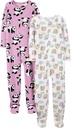 Carter's Girls' 2-Pack Loose-fit Fleece Footed Pajamas
