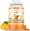 Magnesium Komplex Gummies för barn & vuxna- Magnesium Glycinate Supplement- Support Calm Stress Relief, Bones, Mood Vegan- Sugar-Free Orange Smak, 60 Gummies