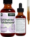 Echinacea a Goldenseal 2 fl oz Liquid Extract - Natural Bylinný dodatek - Imunitní Support Drops - Enhance Sleep S124; Boost Energy - High Potency - 45- Day Supply