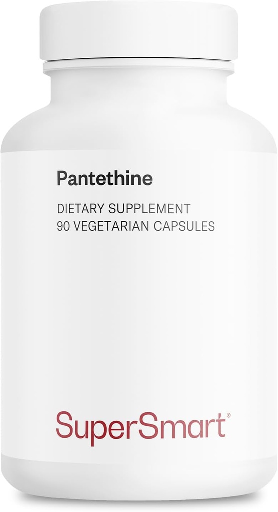 Supersmart - Pantesin Pantethine 600 mg por dia (ácido pantoténico) - Suplemento ativo de vitamina B5 - 90 Cápsulas vegetarianas