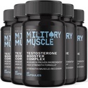 Rize labs Músculo militar masculino, todo o suplemento dietético natural para melhorar o desempenho, cápsulas promover resistência e energia - pacote de 5 (300 cápsulas)