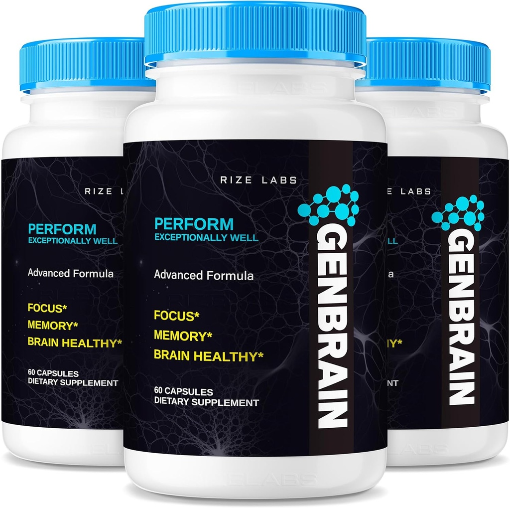 Rize лабораторій GenBrain Memory Supplement, GenBrain Додаткові міцні Brain опорні капсули, GenBrain Advanced Memory Complex, GenBrain Pure All-Природні Таблетки, Gen Brain Відгуки (180 Капсули) (Pack of 3)