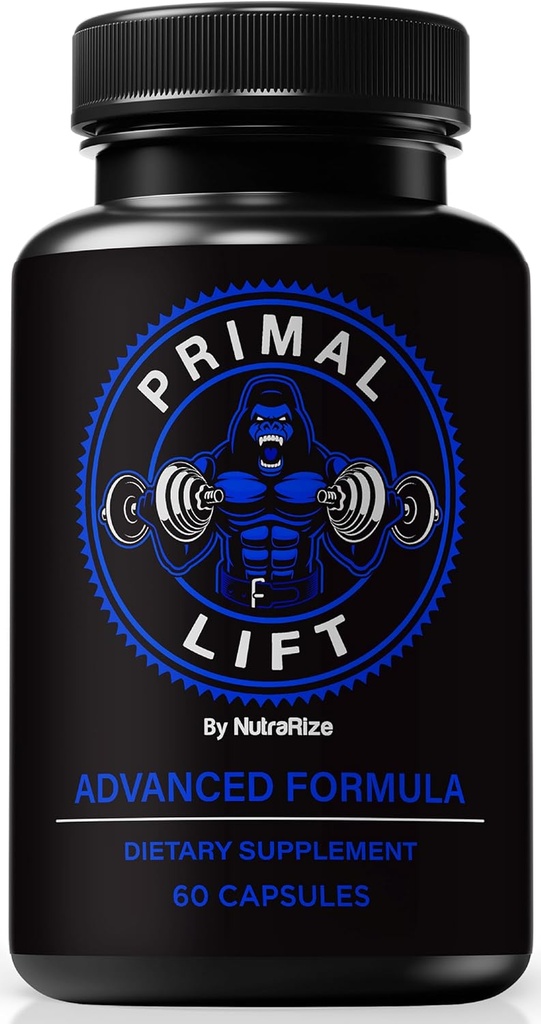 NutraRize Primal Lift meestele, ametlik valem vastupidavuse ja energia, Primal Lift, Primal Lift Mees Performance Pills, Primal Lift ME valem, PrimalLift kapslid, kõik Natural Support (60 kapslit)