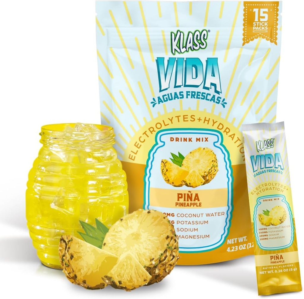 Electrolyte Drink Mix - Agua Fresca Flavor 124; Sugar- Free Hydration Powder with Coconut Water & Minecraites