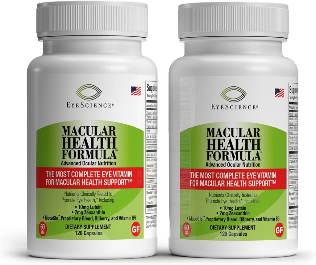EyeScience - Macalar Health Formula - 120 Kapsul - Suplemen Nutres Lengkap untuk Kesehatan Mata - Berisi Lutein, Dalxanthin, Vitamin C, D, E & B6-2- Pack